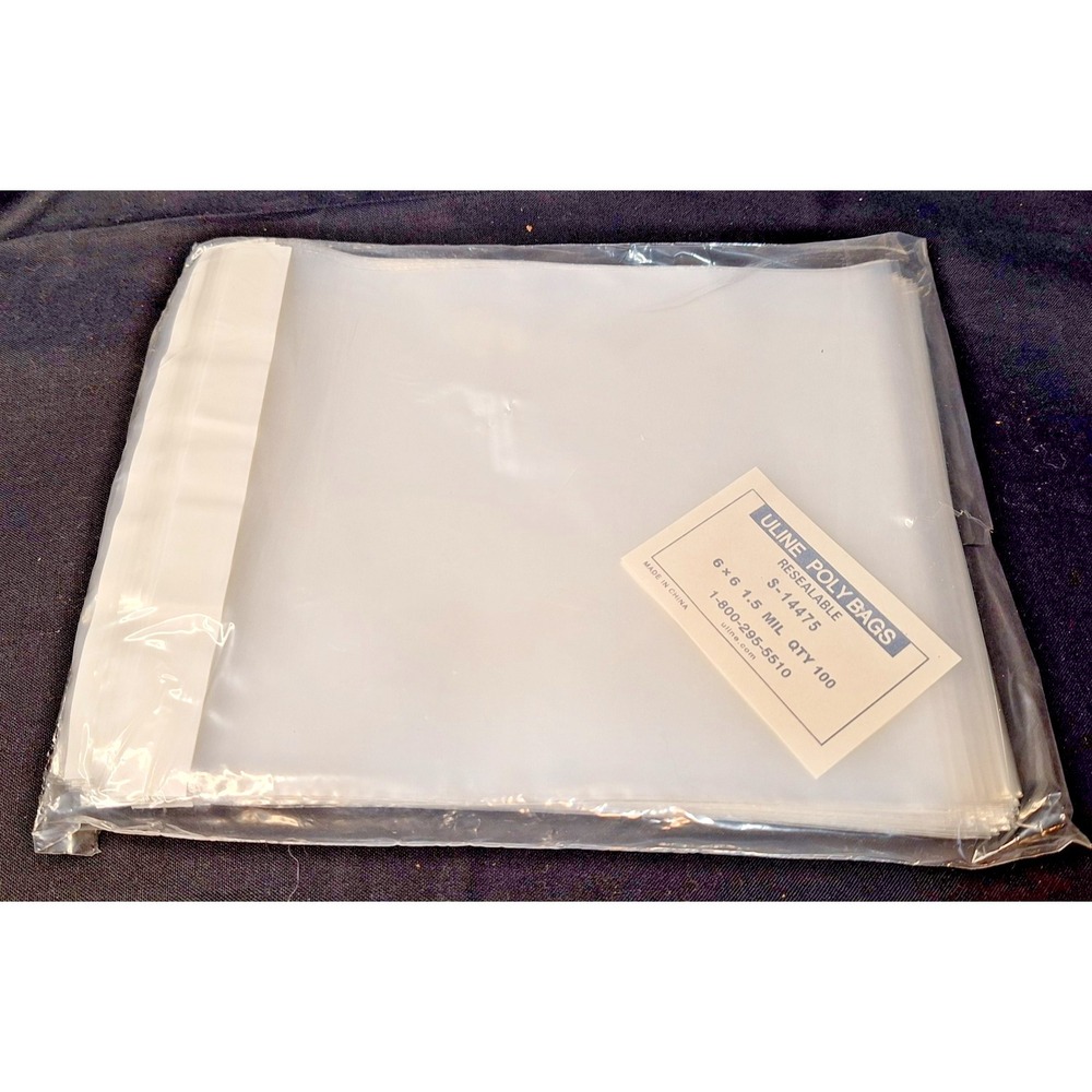 100 6" x 6" 1.5 mil Uline Resealable Clear Poly Bags